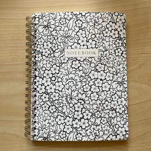 Fringe Studio Journal Notebook Floral Black & White Spiral Bound
